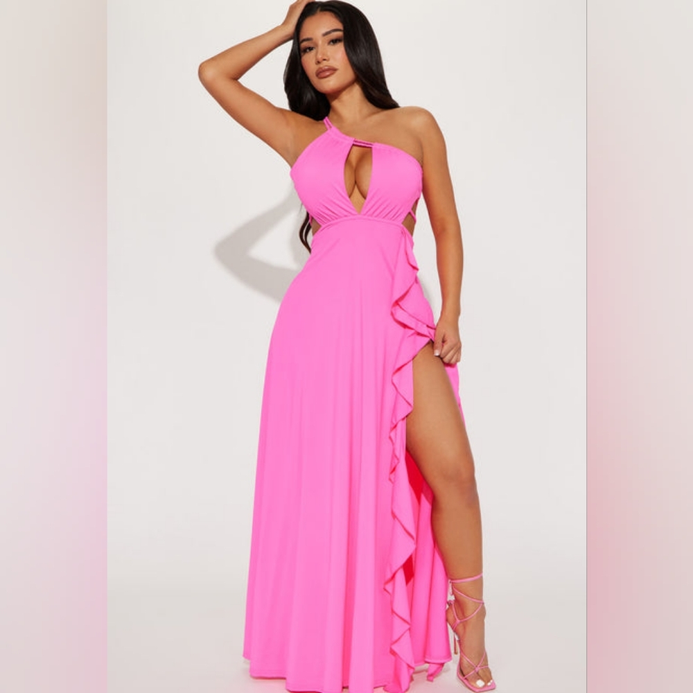 Elegant Pink One-Shoulder Dress
